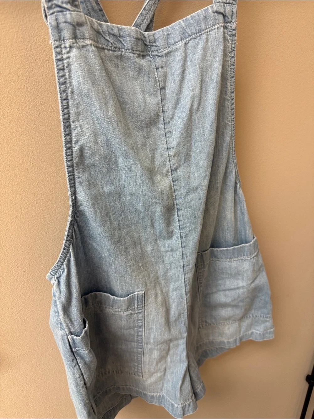 aerie Light Blue, Denim Short Overalls - Size Small